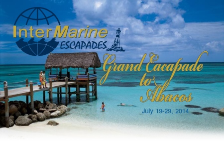 Intermarine artwork identifying Grand Escapade boating trip to Abacos, Bahamas